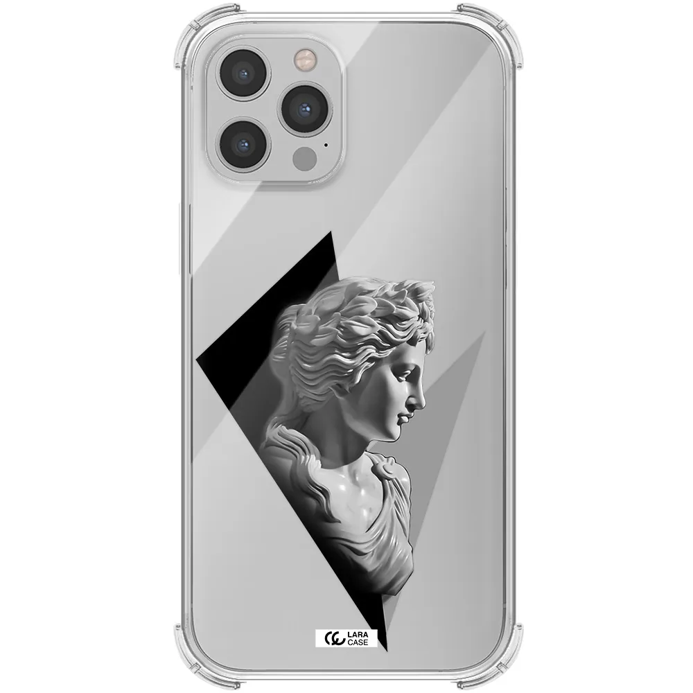 a close-up of a statue Apple iPhone 12 pro Clear PC Case