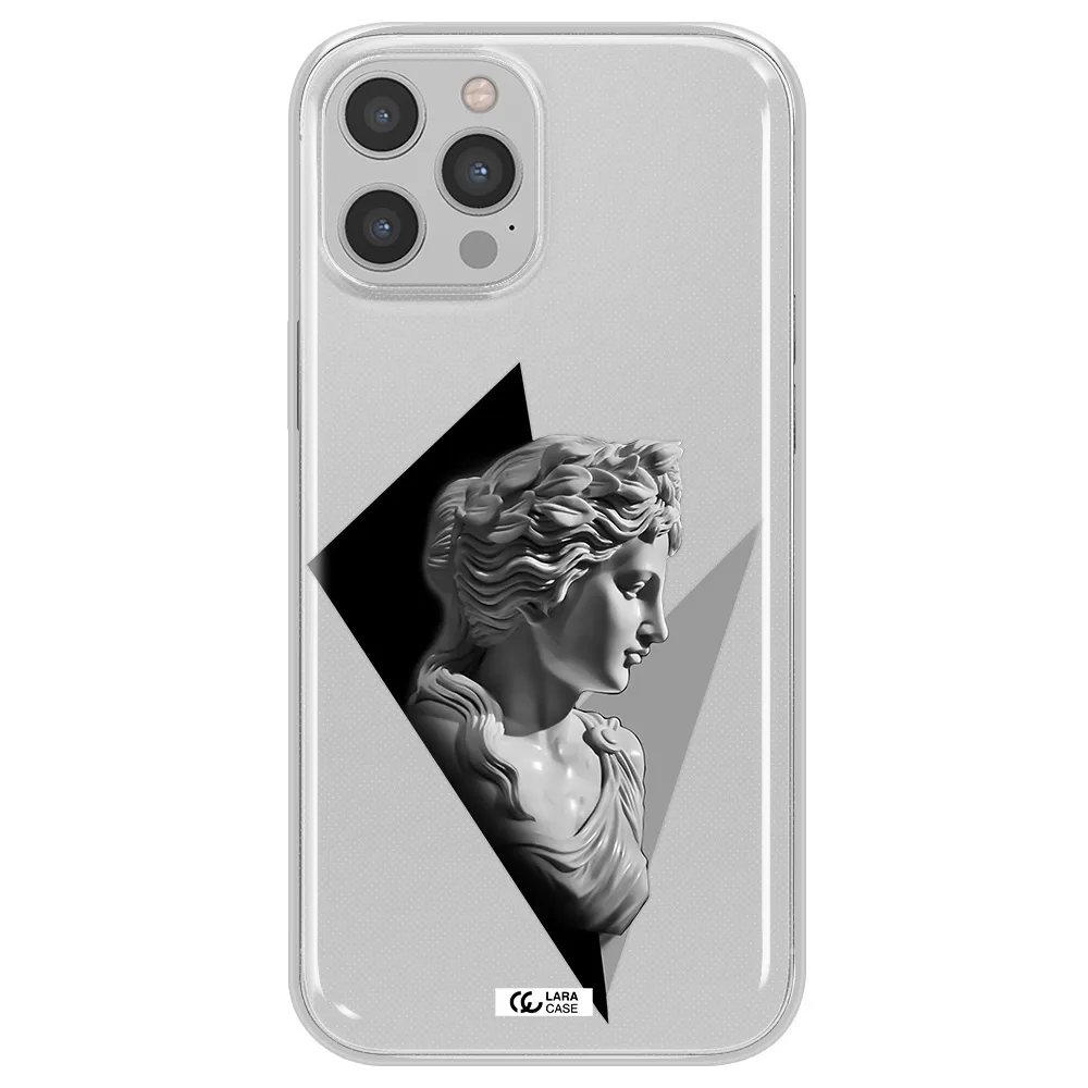 a close-up of a statue Apple iPhone 12 pro Clear TPU Case