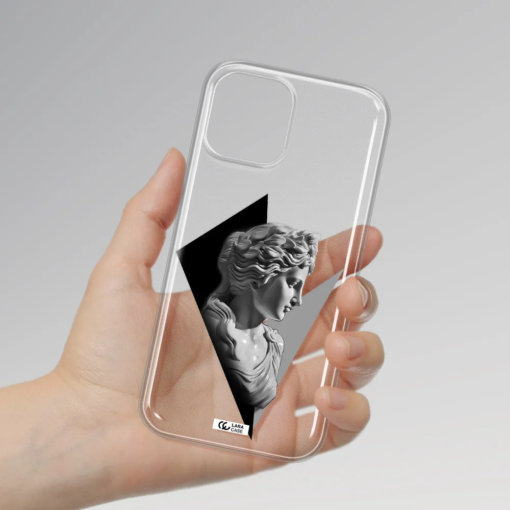 a close-up of a statue Apple iPhone 12 pro Clear TPU Case
