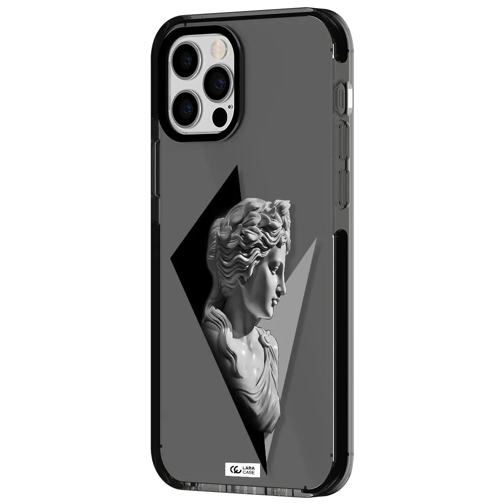 a close-up of a statue Apple iPhone 12 pro impact Smoke Black Case