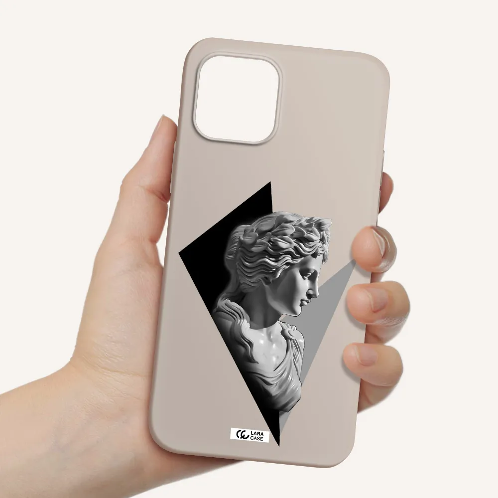 a close-up of a statue Apple iPhone 12 Silicone Stone Case