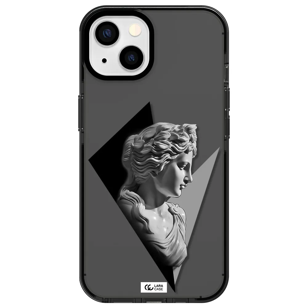 a close-up of a statue Apple iPhone 13 impact Smoke Black Case