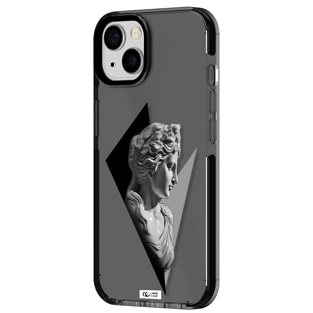 a close-up of a statue Apple iPhone 13 impact Smoke Black Case