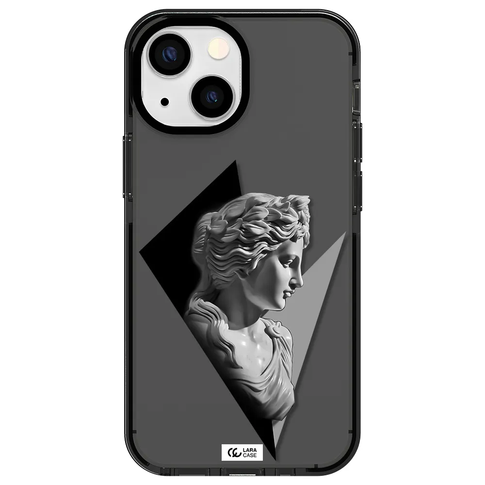 a close-up of a statue Apple iPhone 13 mini impact Smoke Black Case