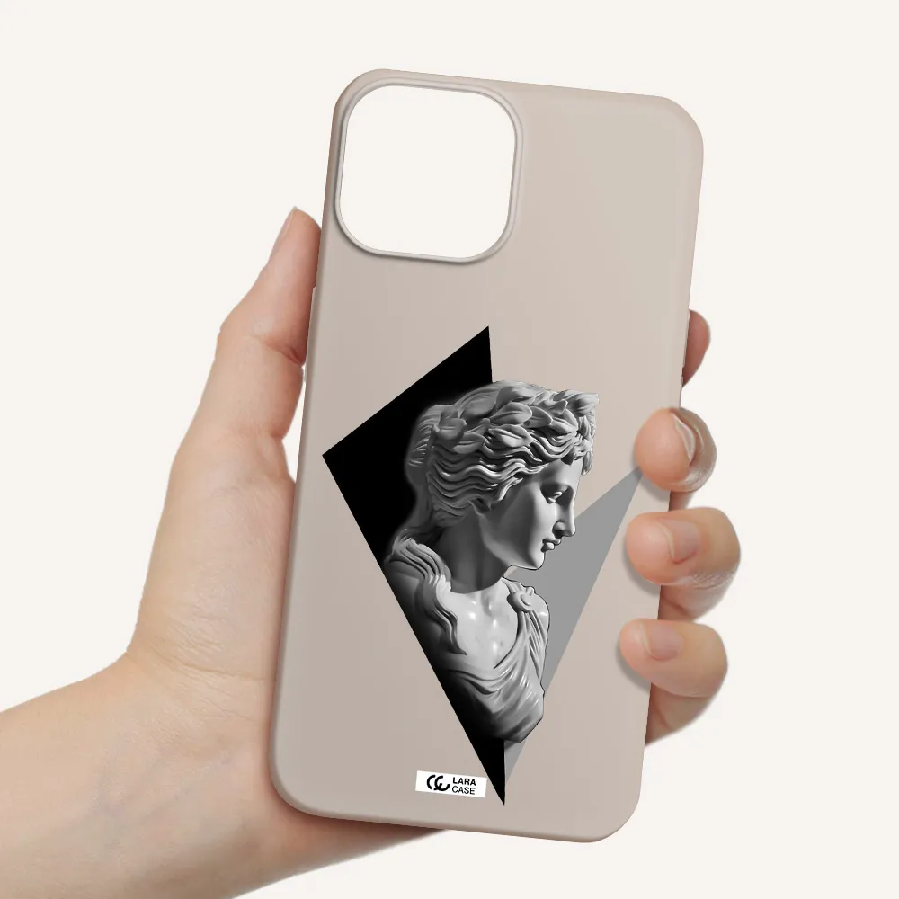 a close-up of a statue Apple iPhone 13 mini Silicone Stone Case