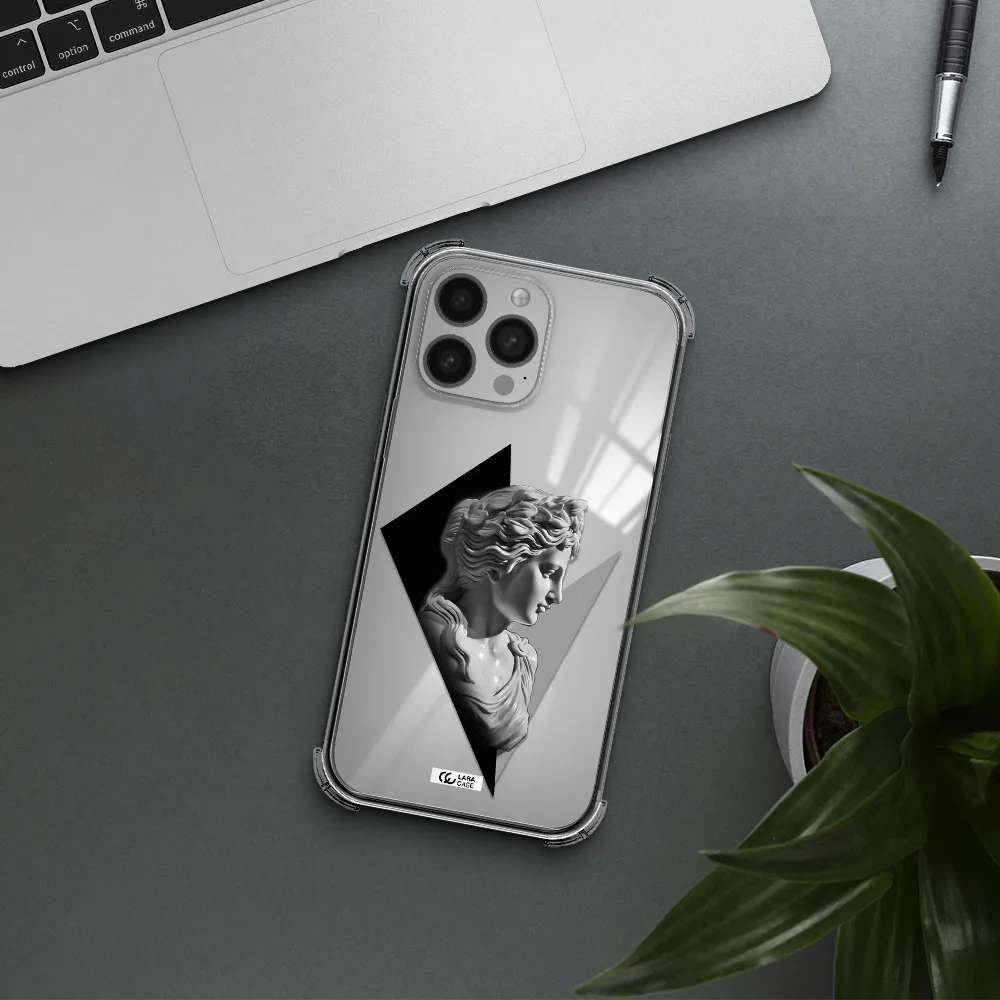 a close-up of a statue Apple iPhone 13 Pro Clear PC Case