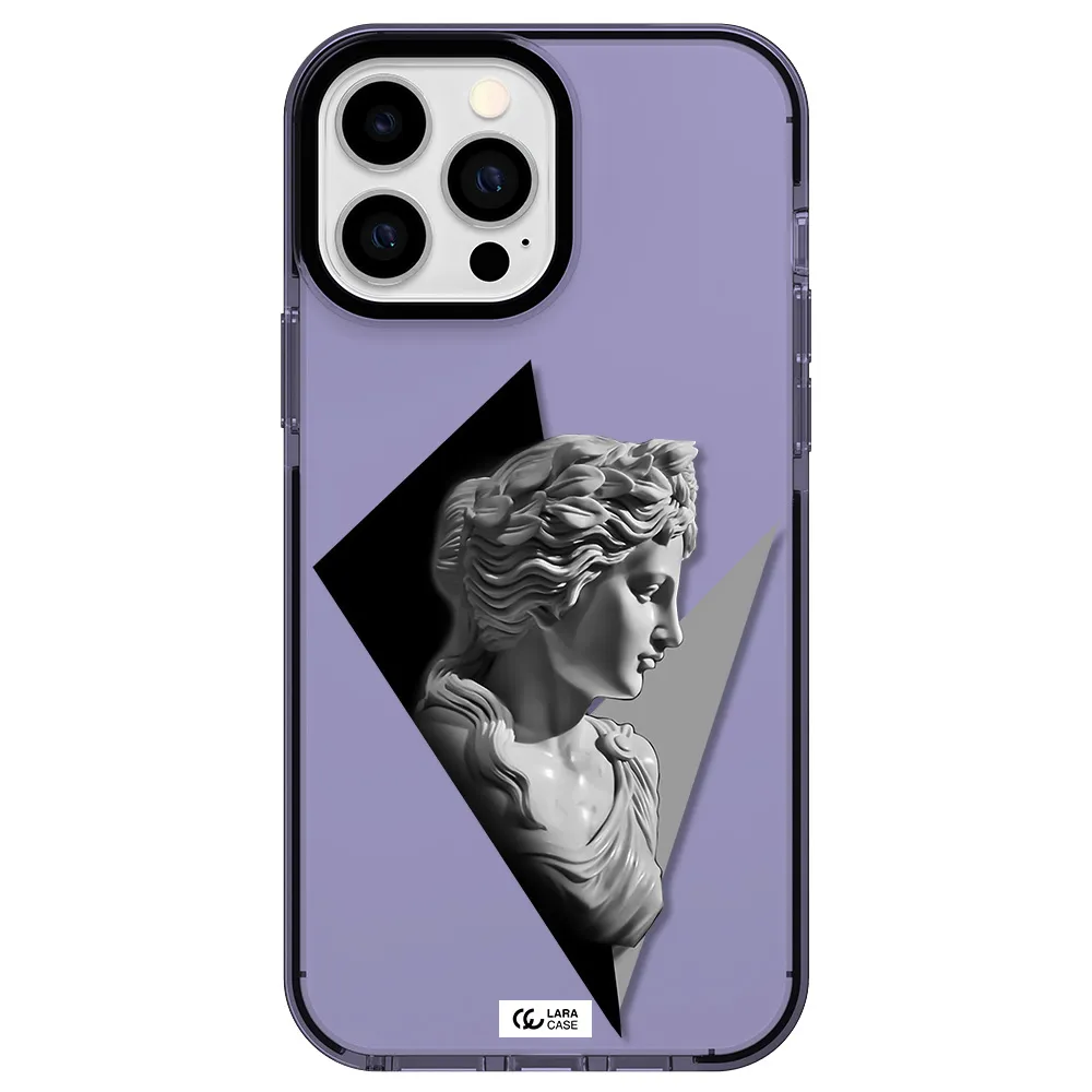 a close-up of a statue Apple iPhone 13 Pro Max impact Lilac Case