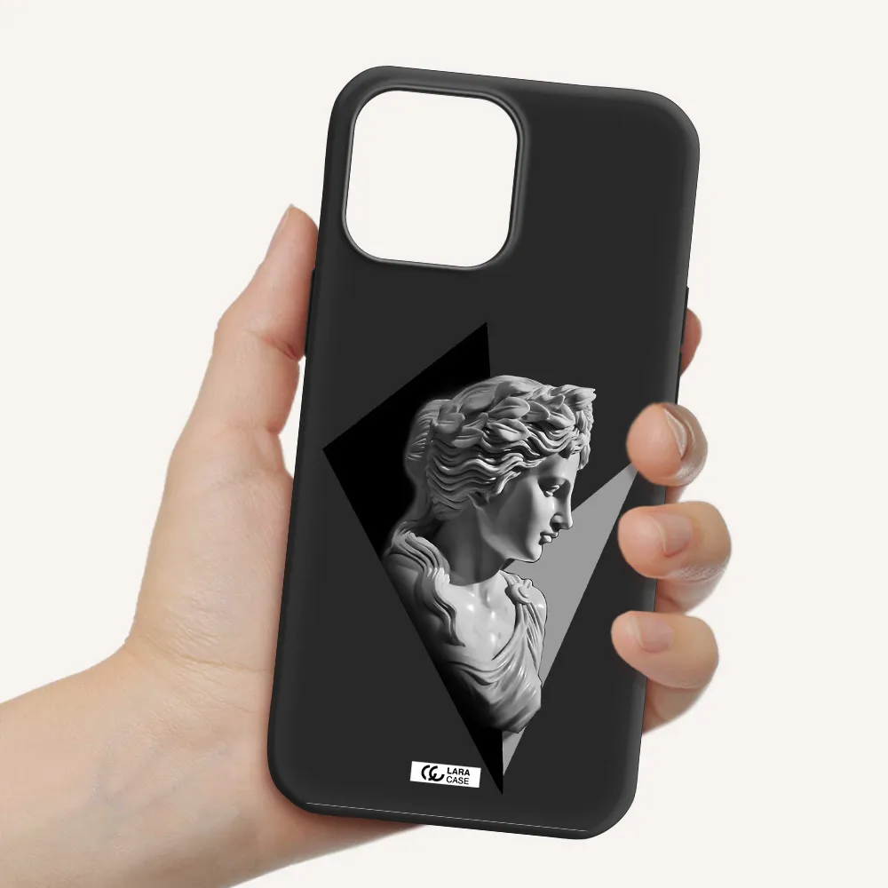 a close-up of a statue Apple iPhone 13 Pro Max Silicone black Case