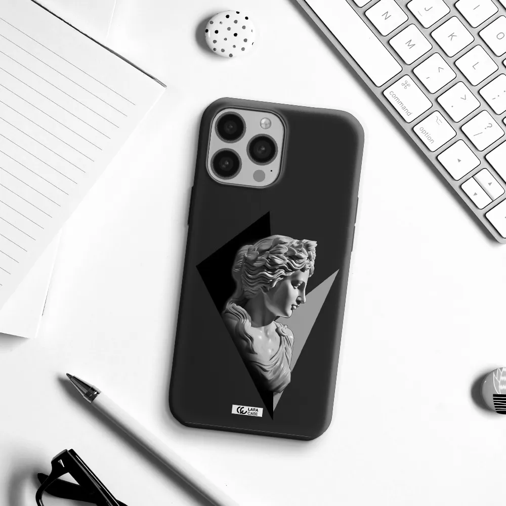 a close-up of a statue Apple iPhone 13 Pro Silicone black Case