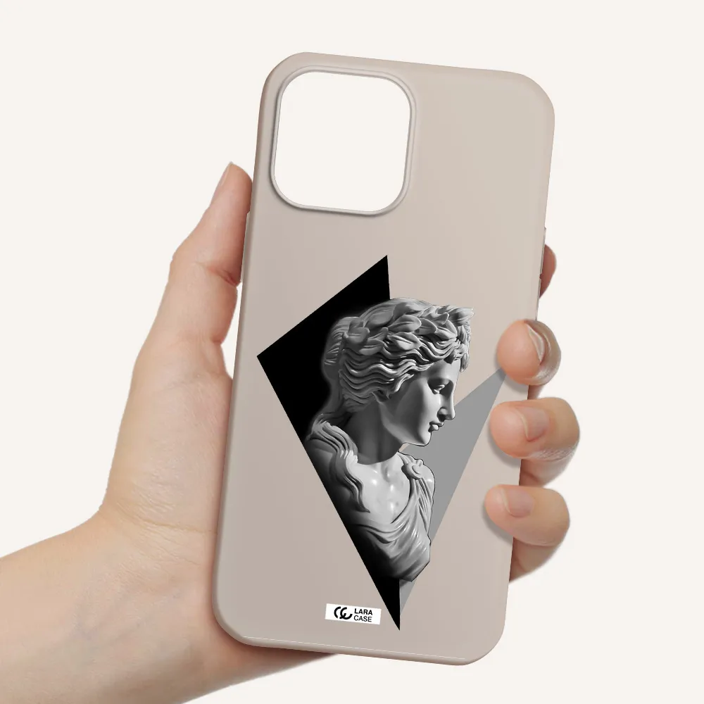 a close-up of a statue Apple iPhone 13 Pro Silicone Stone Case