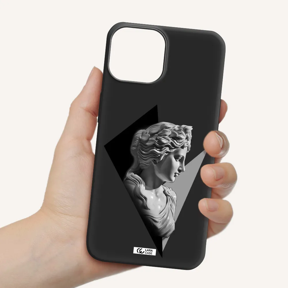 a close-up of a statue Apple iPhone 13 Silicone black Case