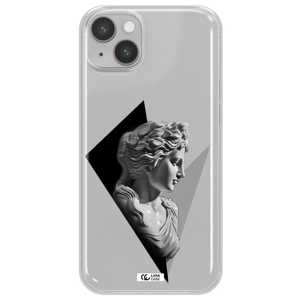 a close-up of a statue Apple iPhone 14 Clear TPU Case