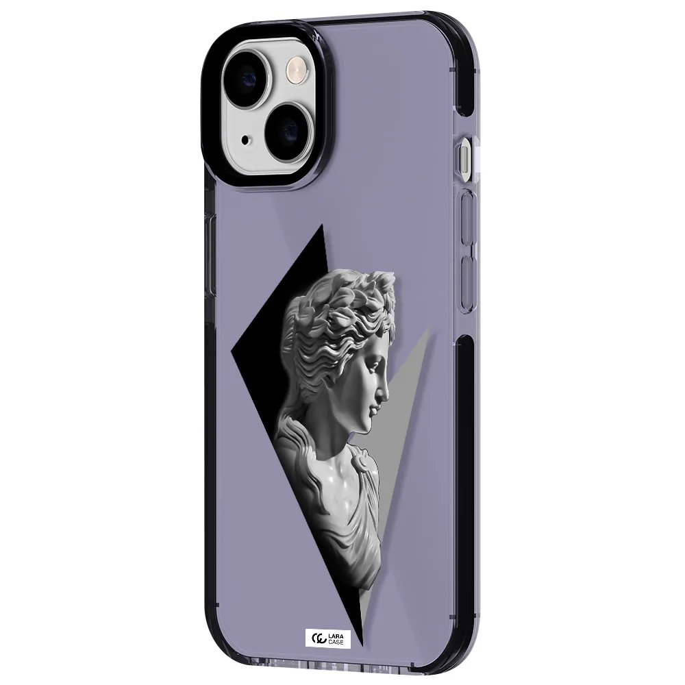 a close-up of a statue Apple iPhone 14 impact Lilac Case