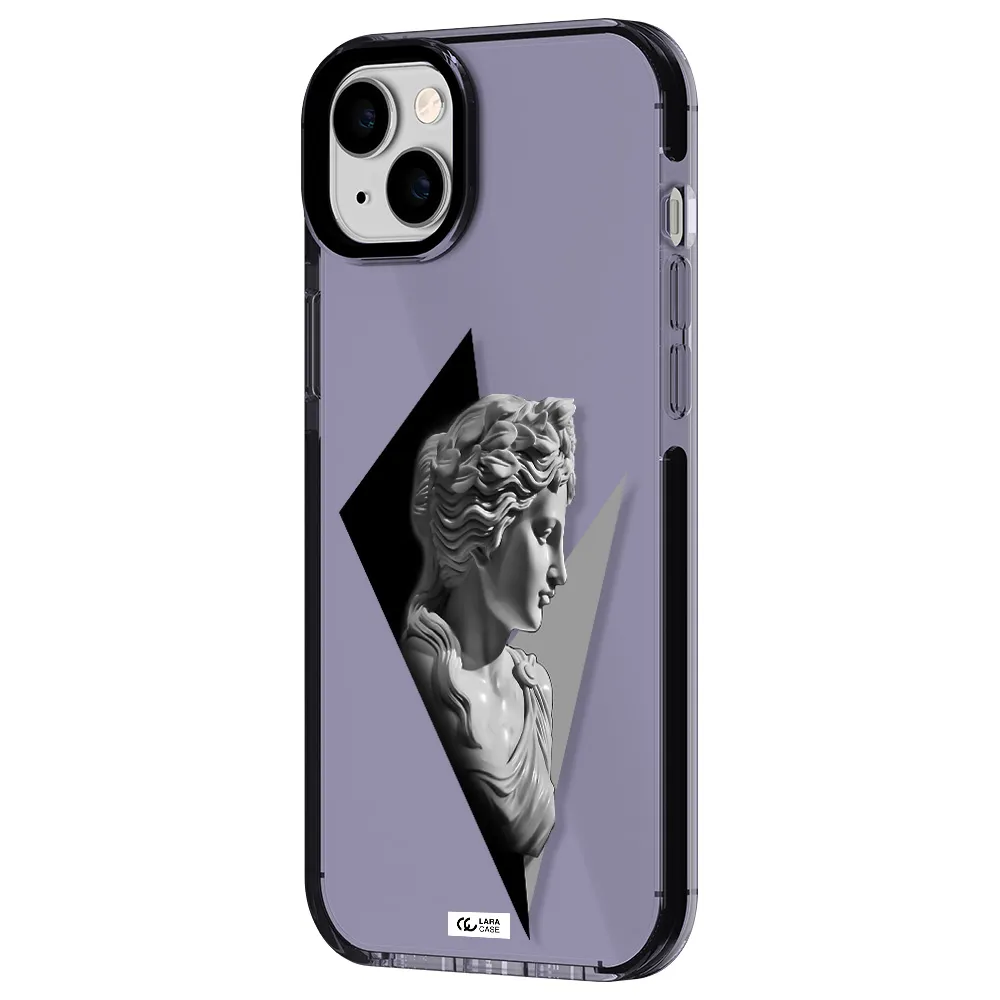 a close-up of a statue Apple iPhone 14 plus impact Lilac Case