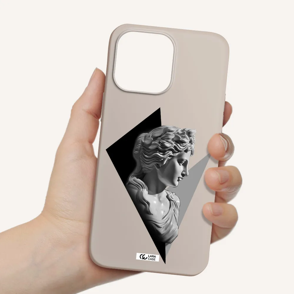 a close-up of a statue Apple iPhone 14 pro max Silicone Stone Case