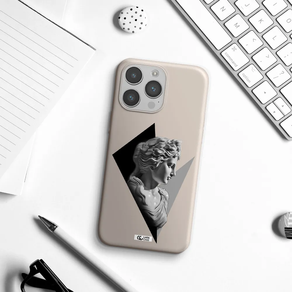 a close-up of a statue Apple iPhone 14 pro max Silicone Stone Case