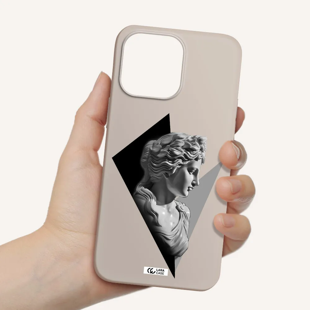 a close-up of a statue Apple iPhone 14 pro Silicone Stone Case