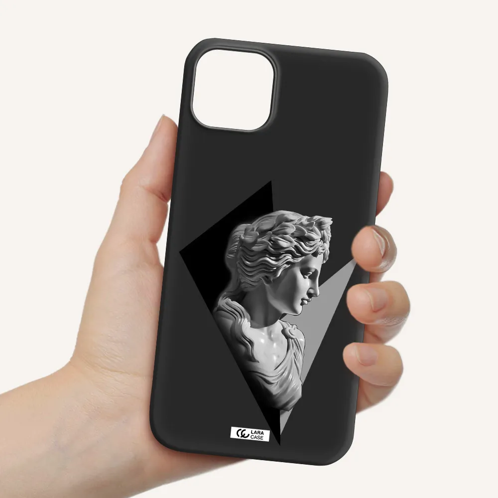 a close-up of a statue Apple iPhone 14 Silicone black Case