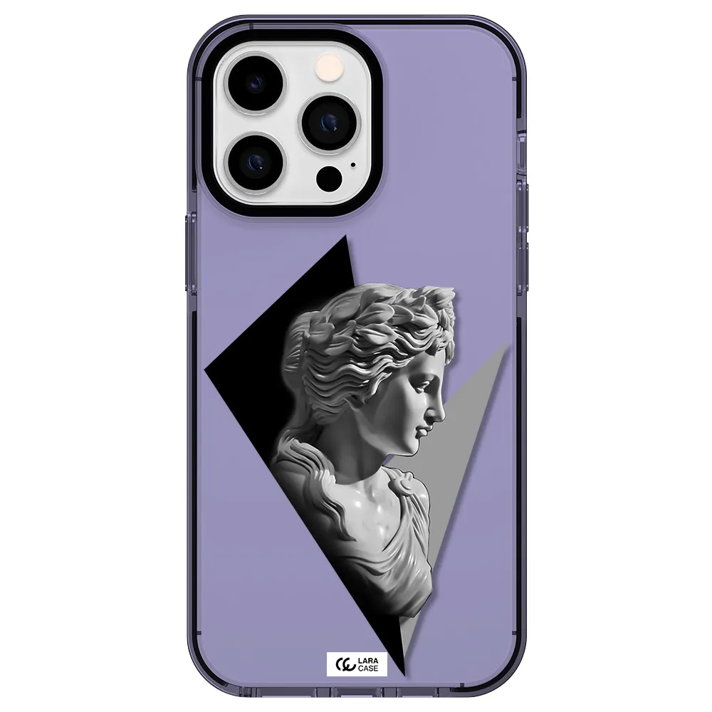 a close-up of a statue Apple iPhone 15 Pro impact Lilac Case