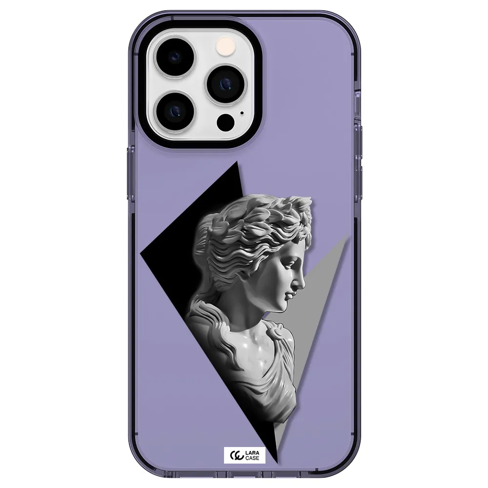 a close-up of a statue Apple iPhone 15 Pro Max impact Lilac Case