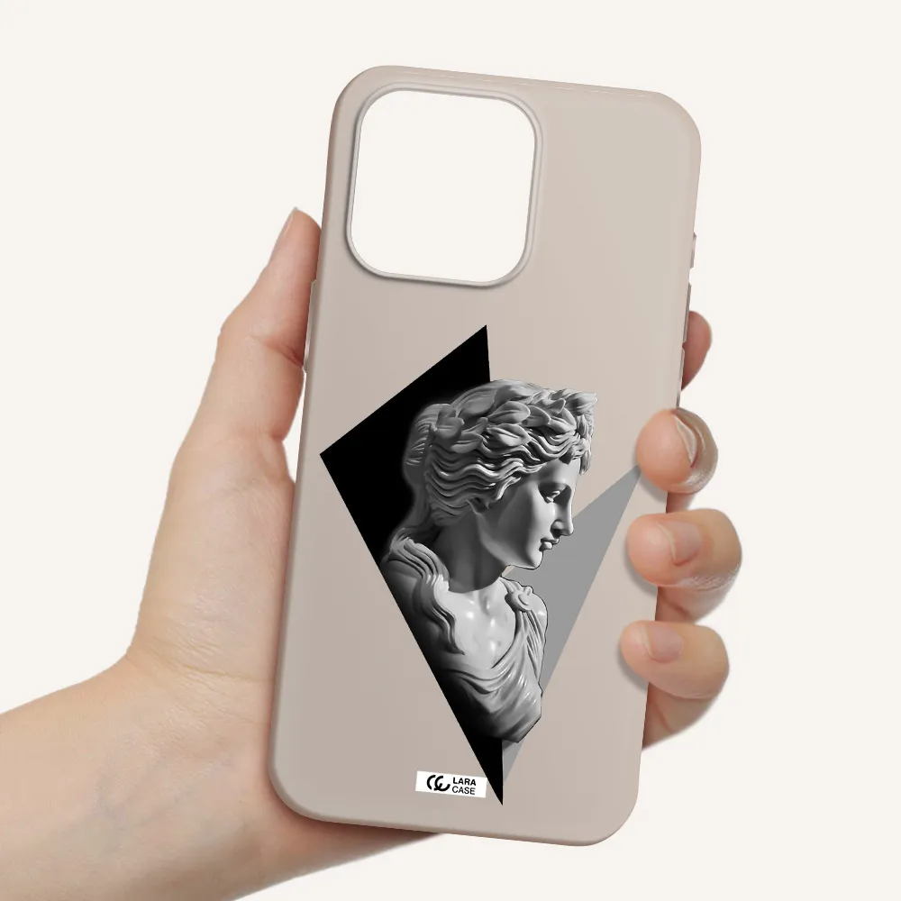 a close-up of a statue Apple Iphone 15 Pro max Silicone Stone Case