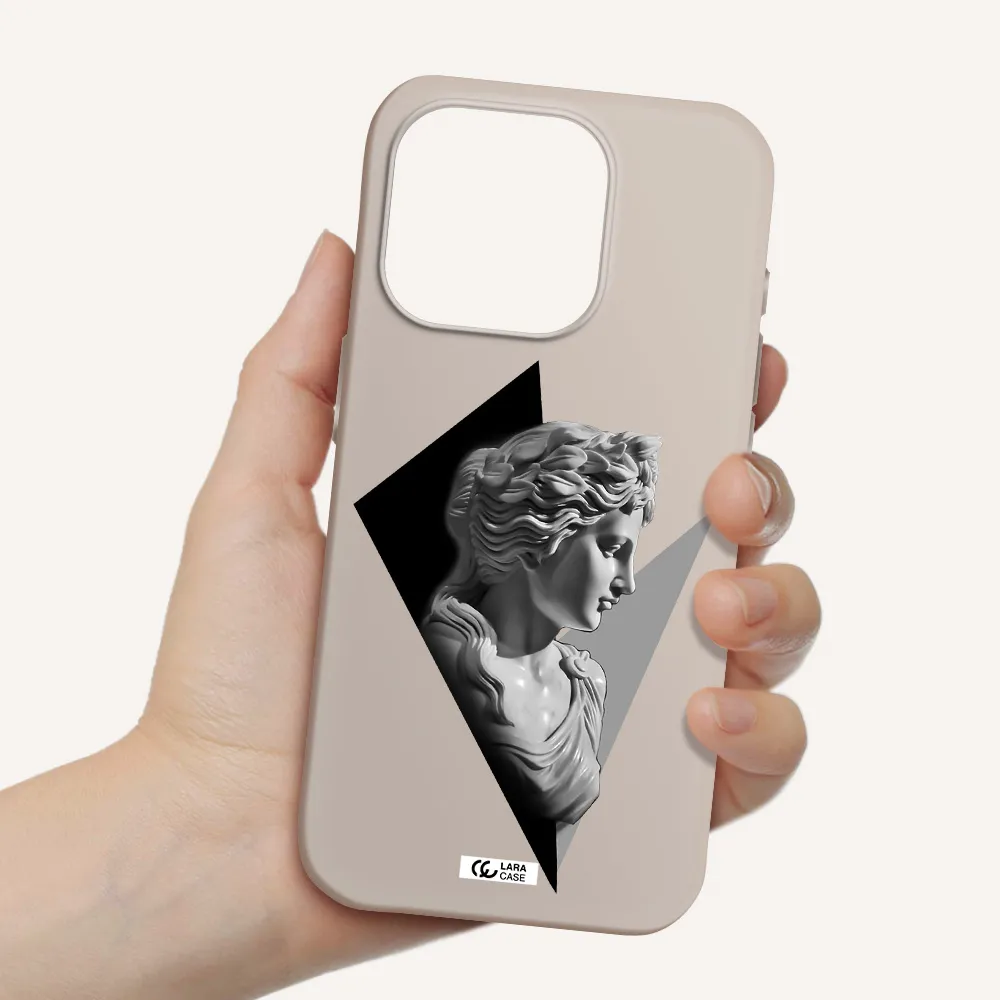 A Close-Up Of A Statue Apple Iphone 15 Pro Silicone Stone Case