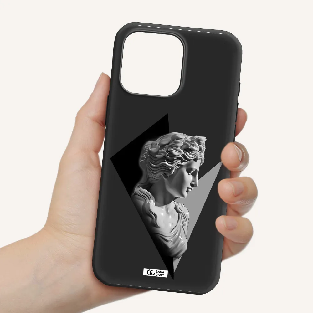 A Close-Up Of A Statue Apple Iphone 16 Pro Max Silicone Black Case
