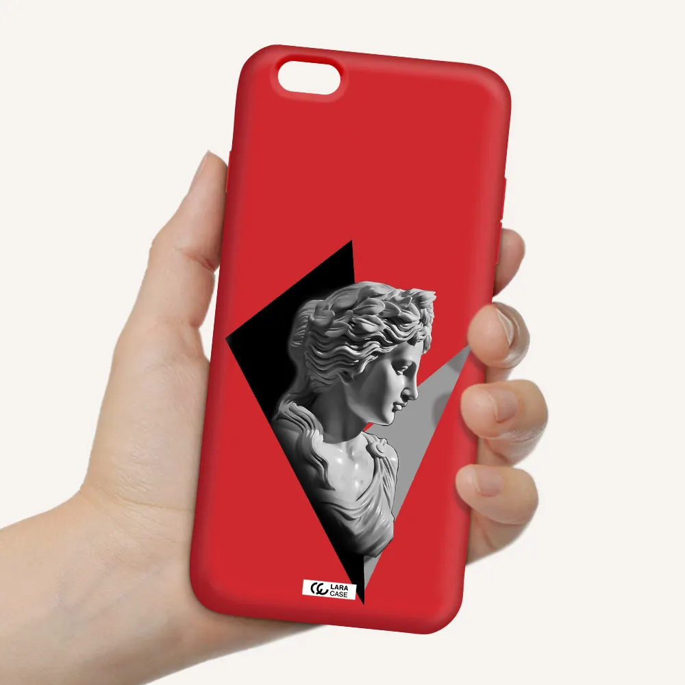a close-up of a statue Apple iPhone 6 plus Silicone Imperial Red Case