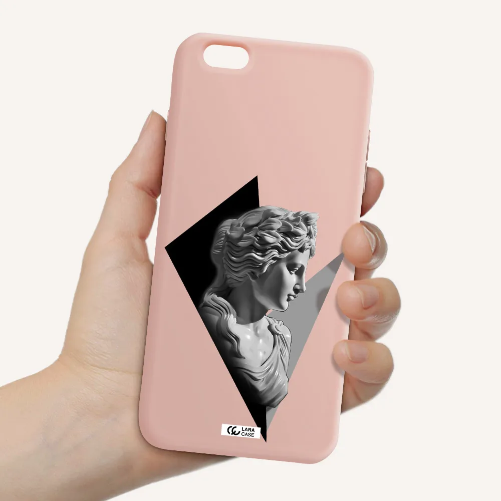 a close-up of a statue Apple iPhone 6 plus Silicone pastel pink Case