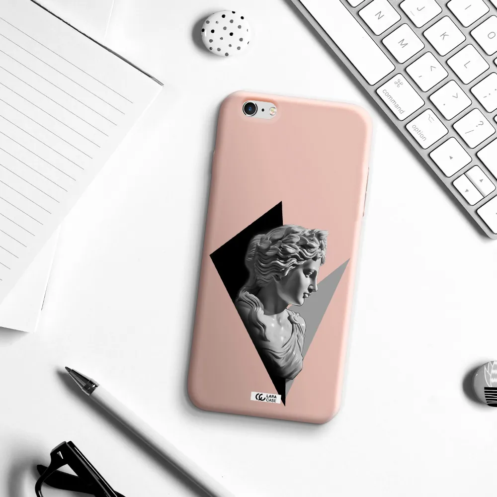 a close-up of a statue Apple iPhone 6 plus Silicone pastel pink Case