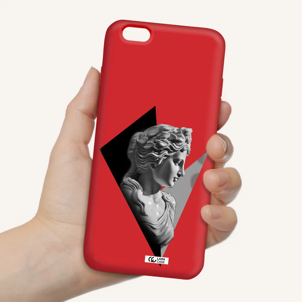a close-up of a statue Apple iPhone 6 s plus Silicone Imperial Red Case