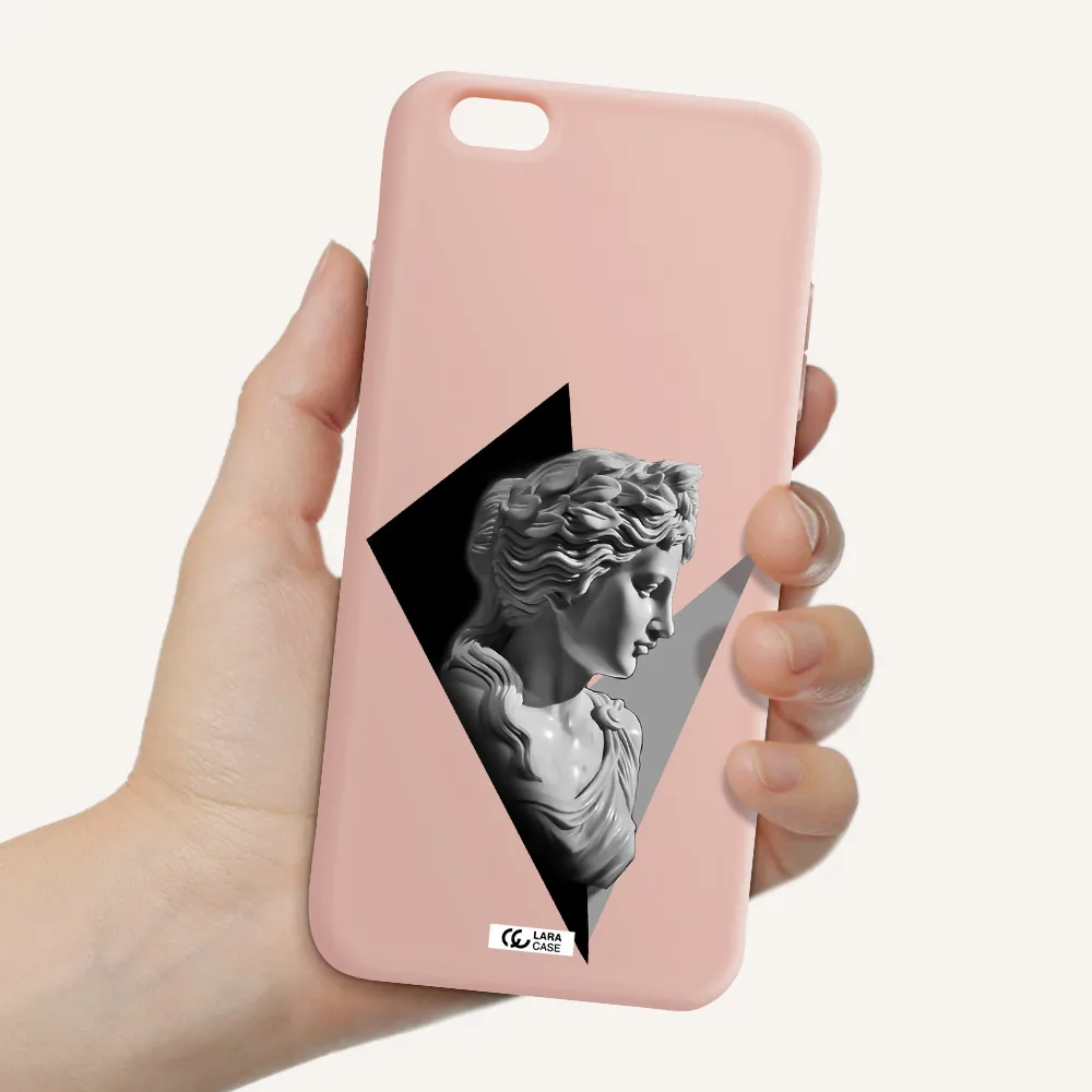 a close-up of a statue Apple iPhone 6 s plus Silicone pastel pink Case