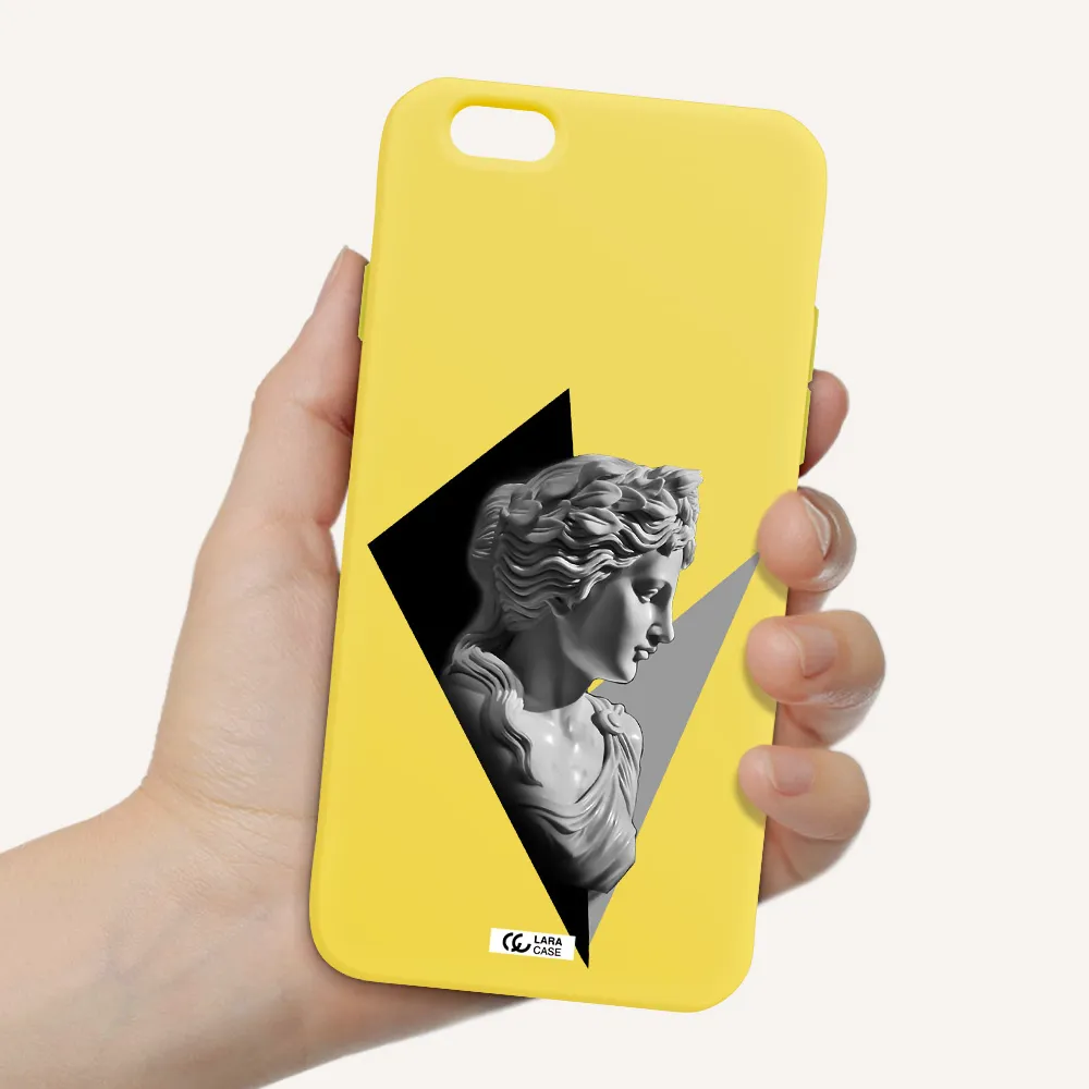 a close-up of a statue Apple iPhone 6 Silicone canary yellow Case