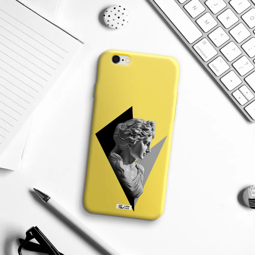a close-up of a statue Apple iPhone 6 Silicone canary yellow Case