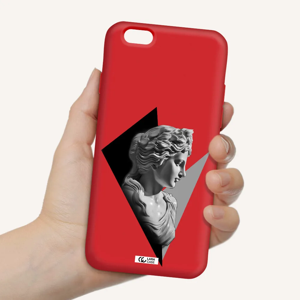 a close-up of a statue Apple iPhone 6 Silicone Imperial Red Case