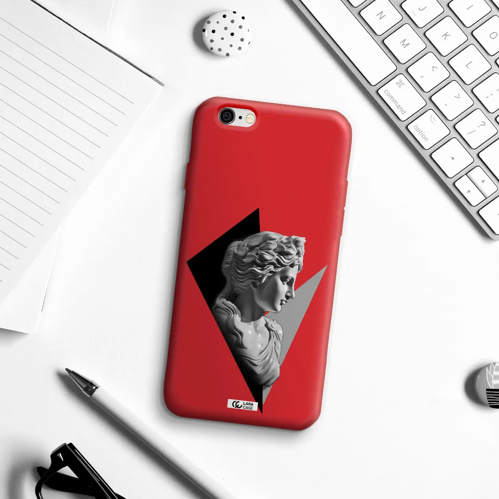 a close-up of a statue Apple iPhone 6 Silicone Imperial Red Case