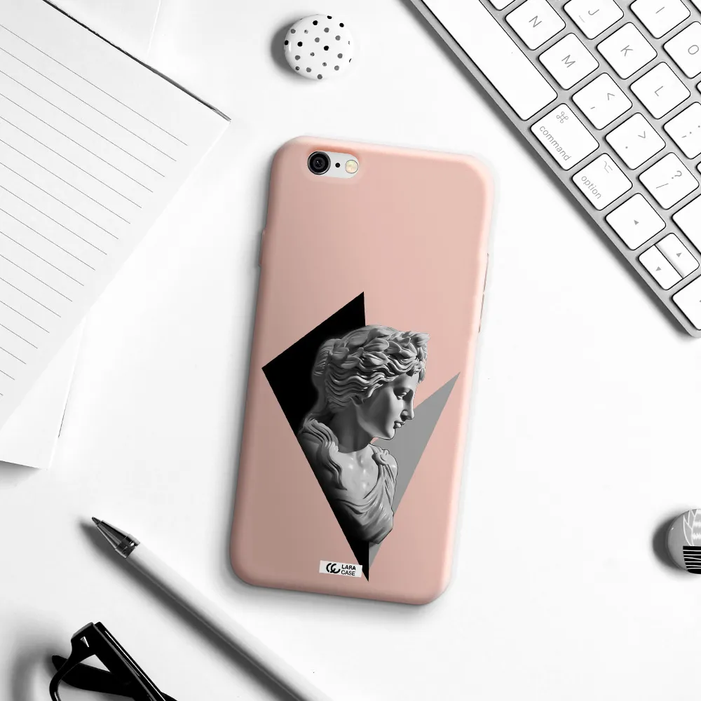 a close-up of a statue Apple iPhone 6 Silicone pastel pink Case