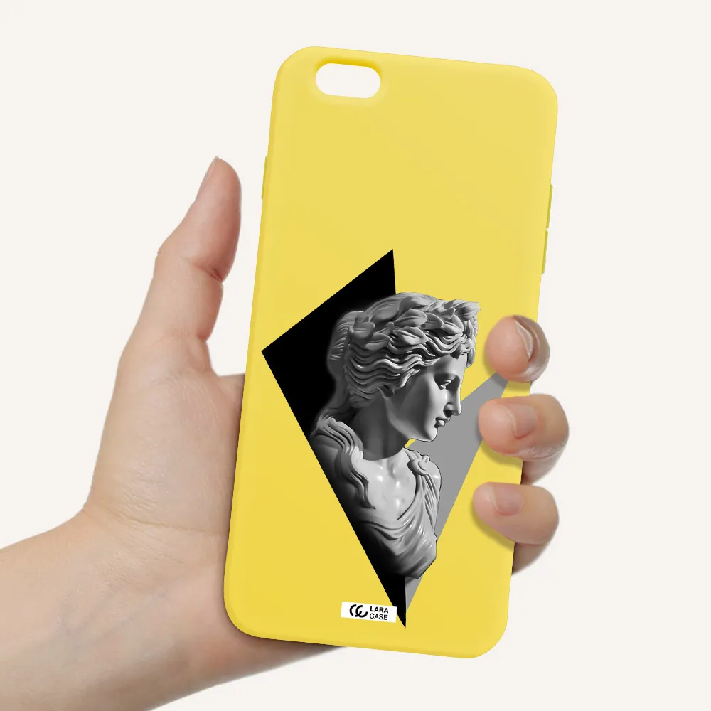a close-up of a statue Apple iPhone 6S Silicone canary yellow Case