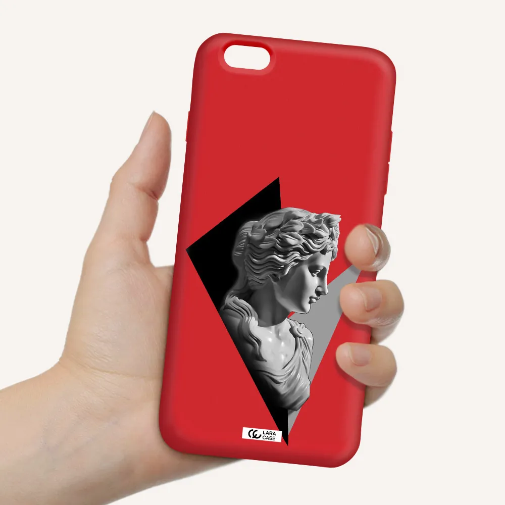 a close-up of a statue Apple iPhone 6S Silicone Imperial Red Case