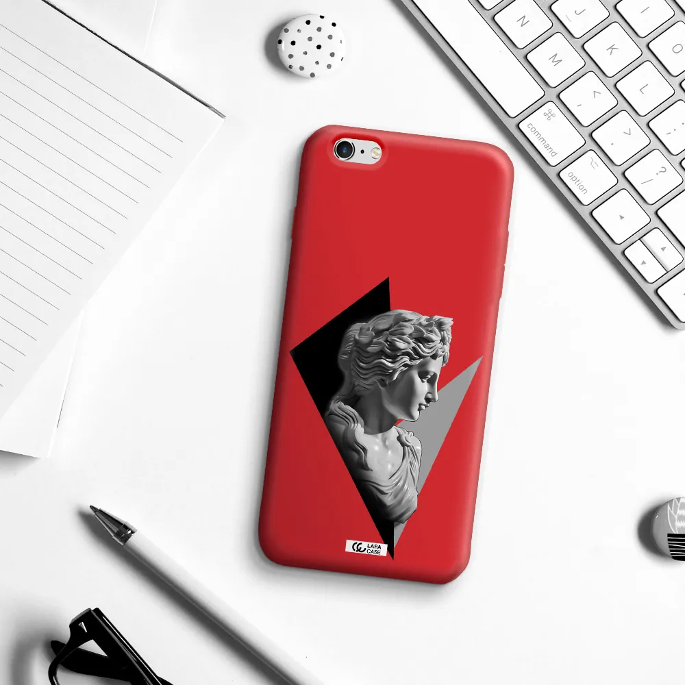 a close-up of a statue Apple iPhone 6S Silicone Imperial Red Case