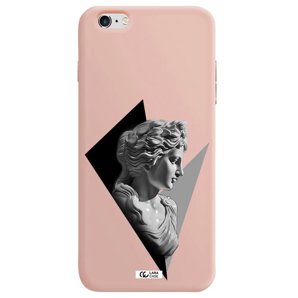 a close-up of a statue Apple iPhone 6S Silicone pastel pink Case