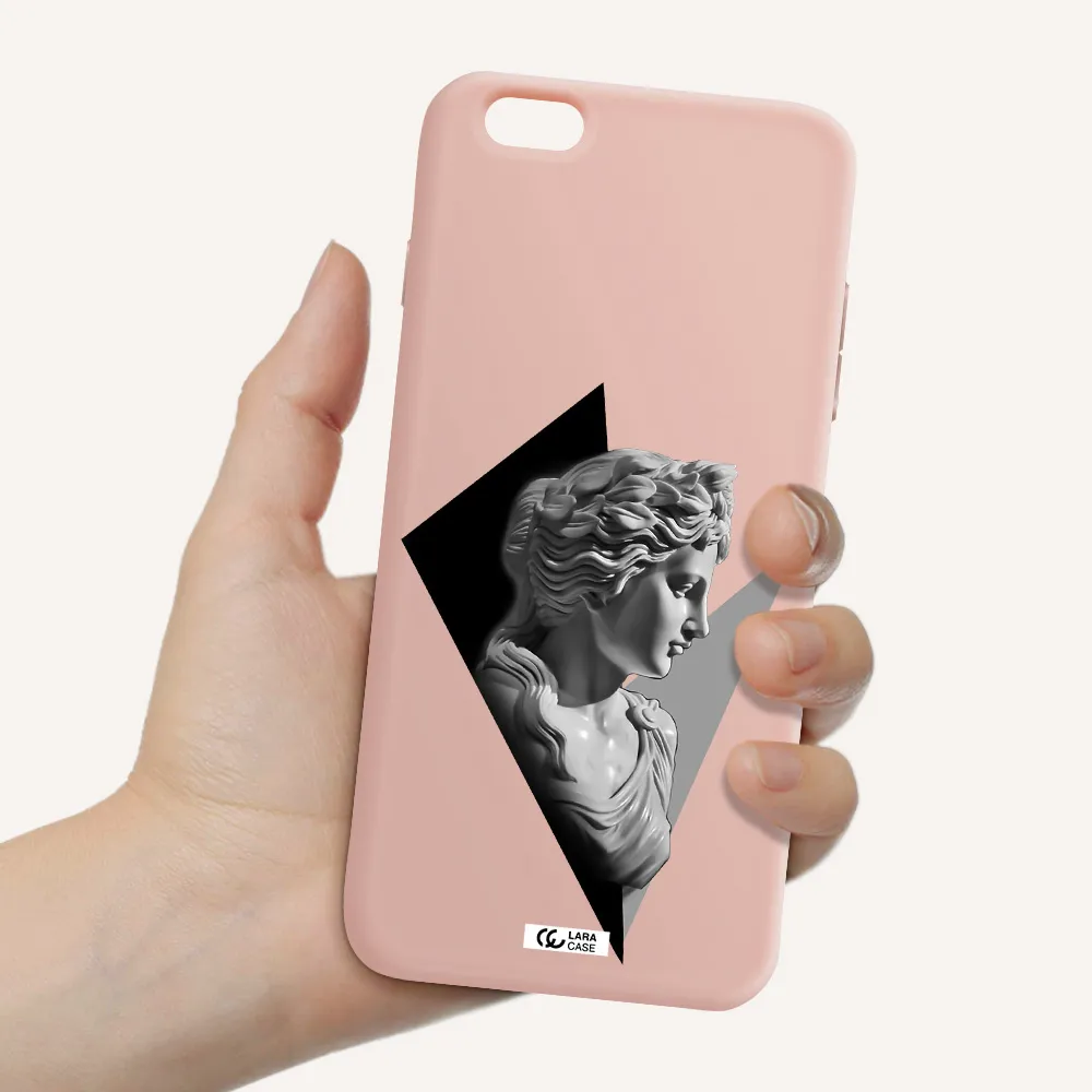 a close-up of a statue Apple iPhone 6S Silicone pastel pink Case