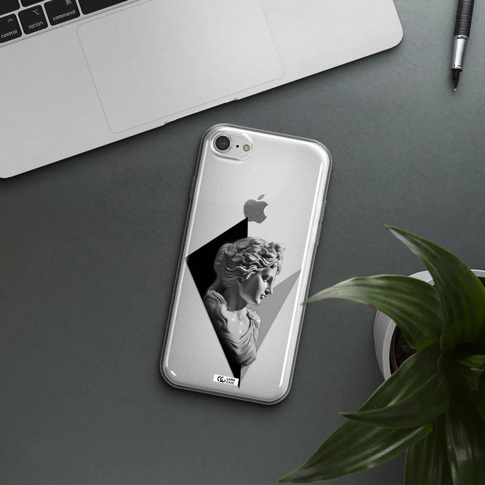 a close-up of a statue Apple iPhone 7 Clear TPU Case