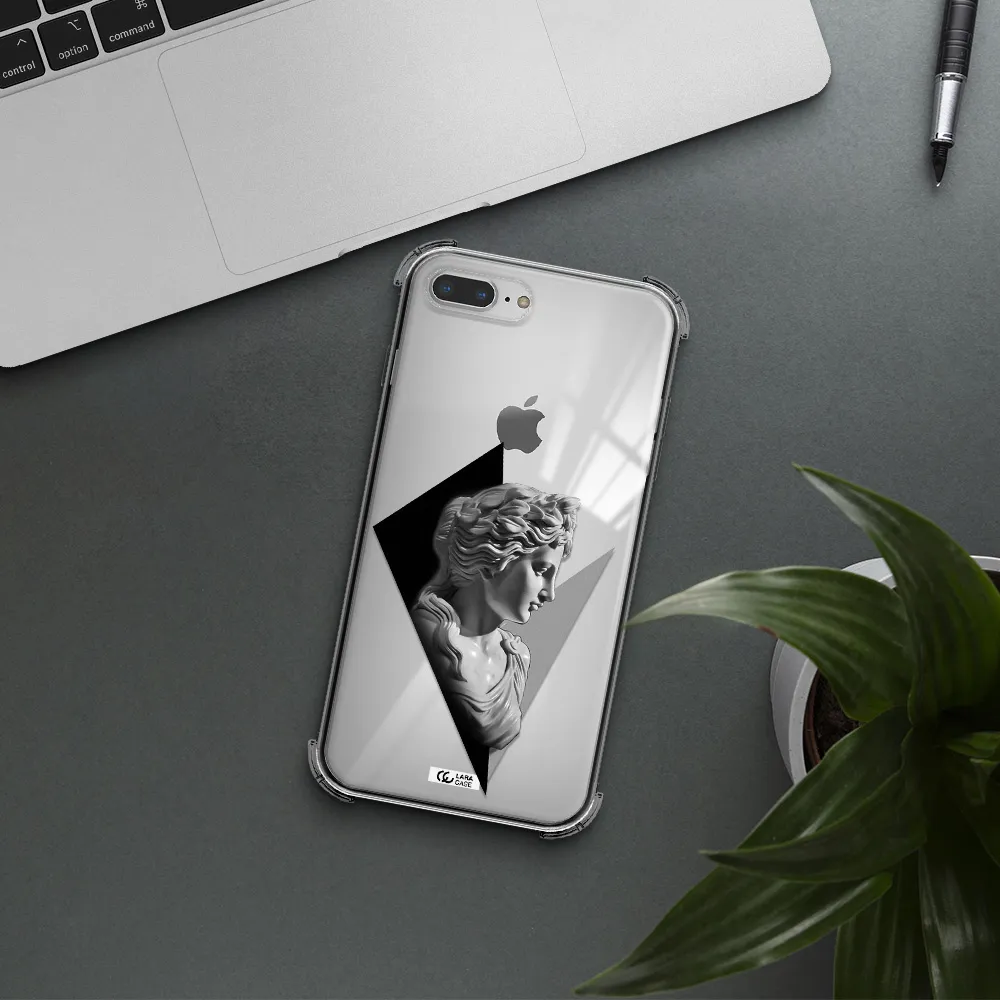 a close-up of a statue Apple iPhone 7 plus Clear PC Case