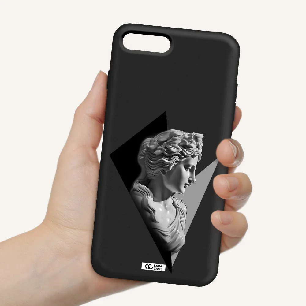 a close-up of a statue Apple iPhone 7 plus Silicone black Case