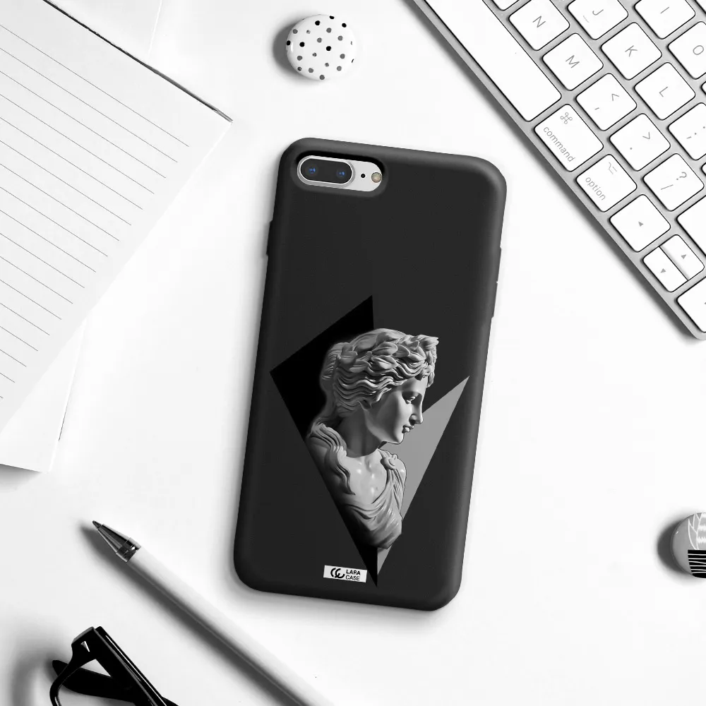 a close-up of a statue Apple iPhone 7 plus Silicone black Case