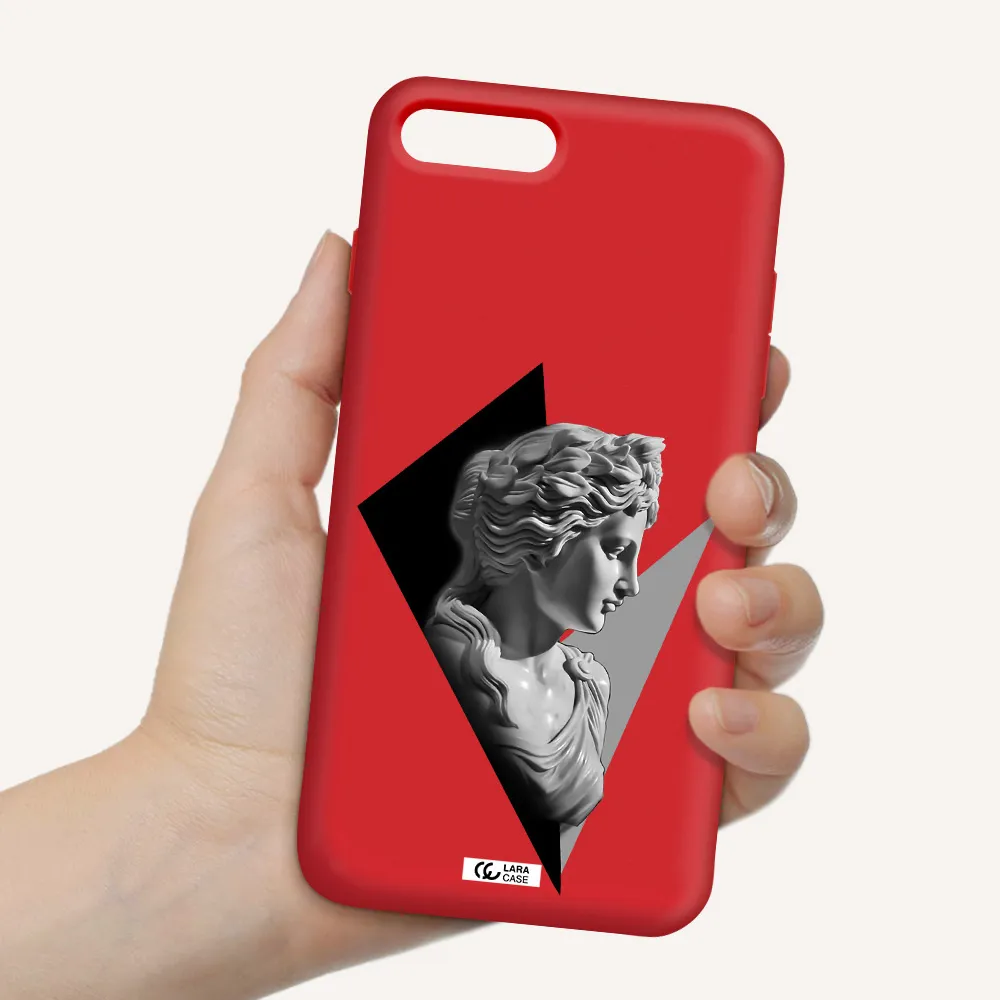 a close-up of a statue Apple iPhone 7 plus Silicone Imperial Red Case