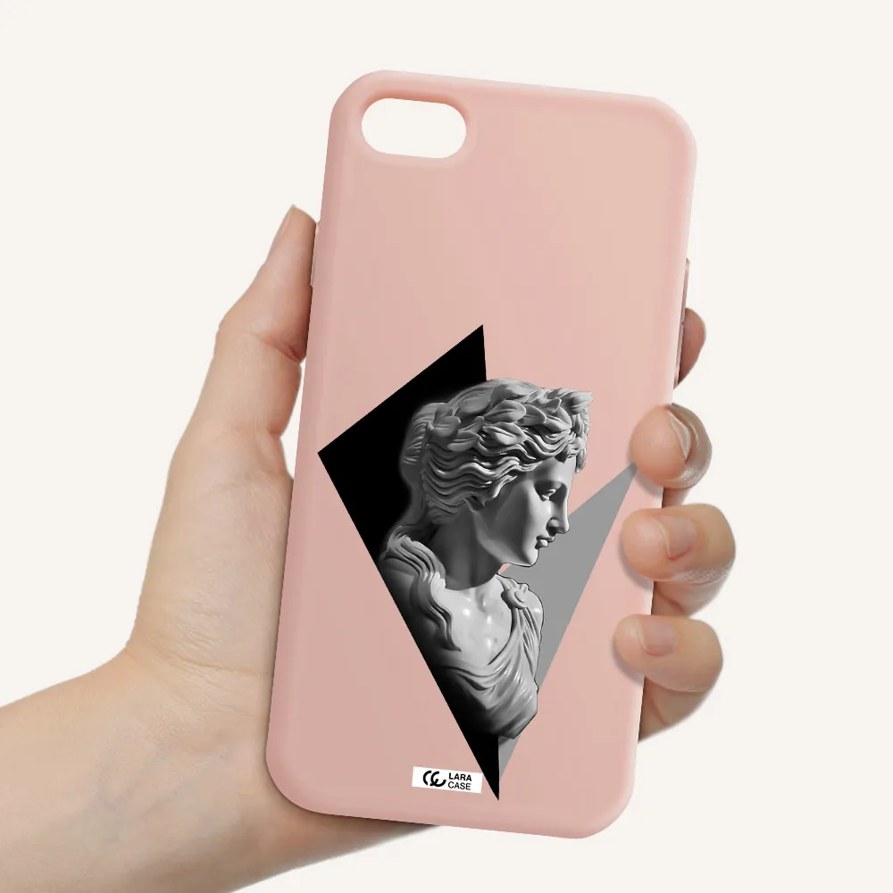 a close-up of a statue Apple iPhone 7 Silicone pastel pink Case