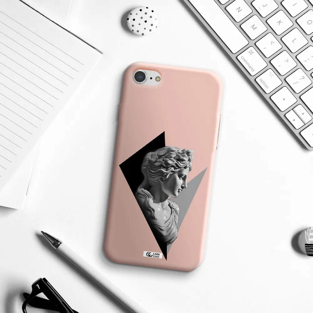 a close-up of a statue Apple iPhone 7 Silicone pastel pink Case