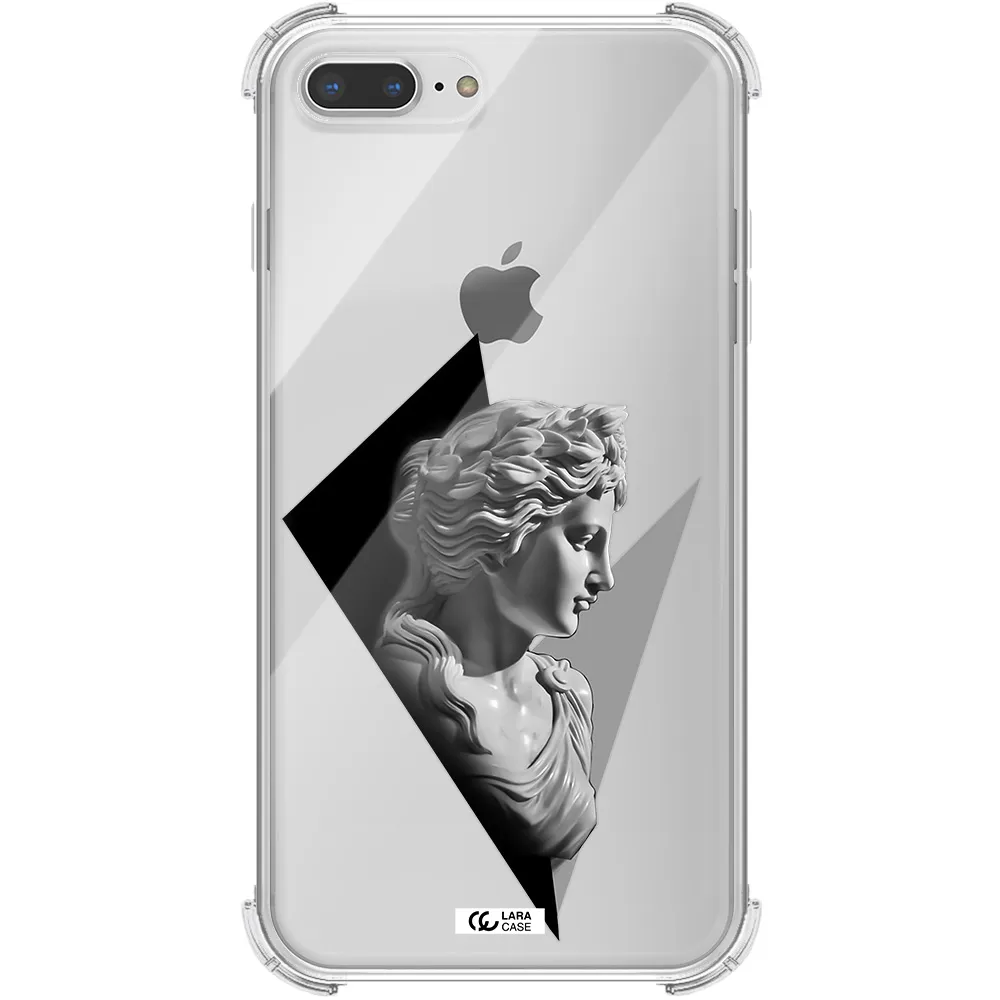 a close-up of a statue Apple iPhone 8 plus Clear PC Case